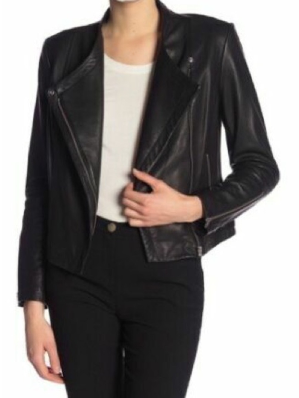 Theory Phelan Grain Leather Jacket Black Leather Jacket Size Small
